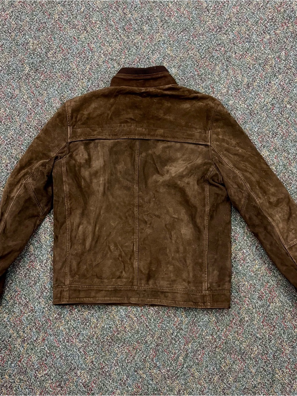 Johnston & Murphy Dark Brown Suede Field Jacket Luxury Utility Full Zip Coat - Picture 3 of 7